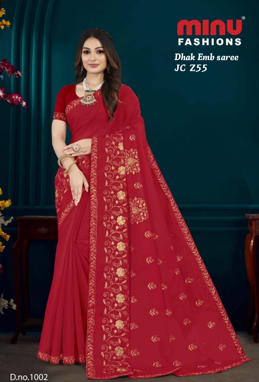 Dhak Emb saree