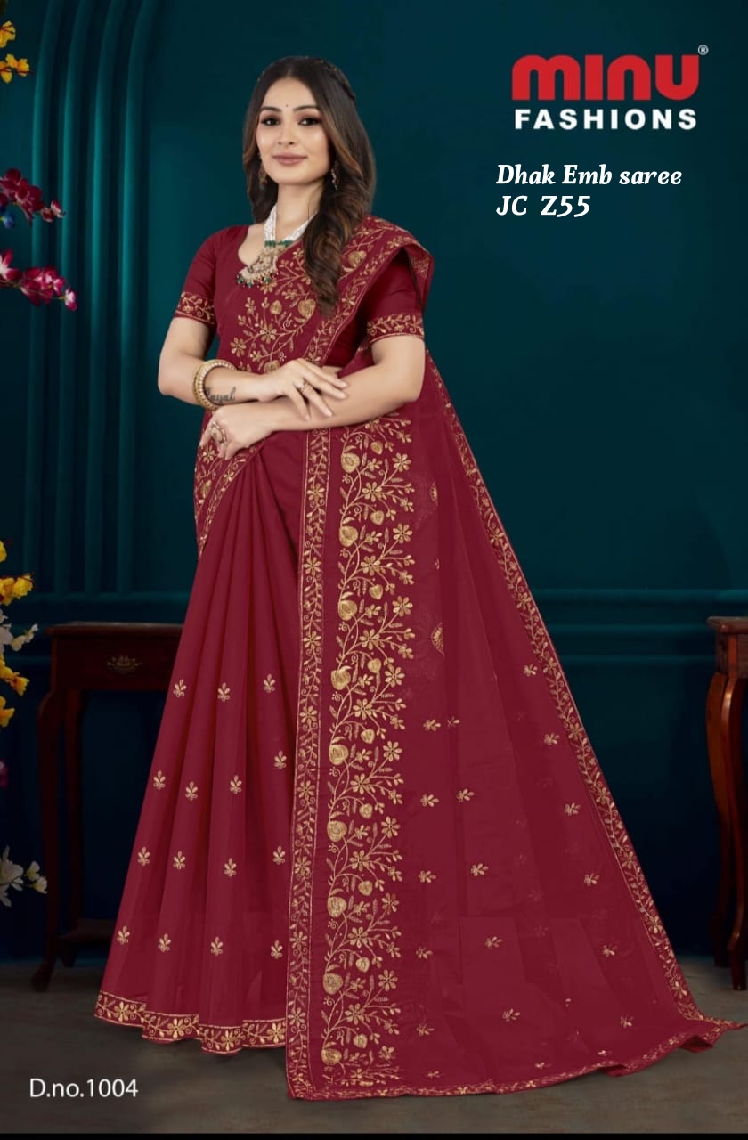 Dhak Emb saree
